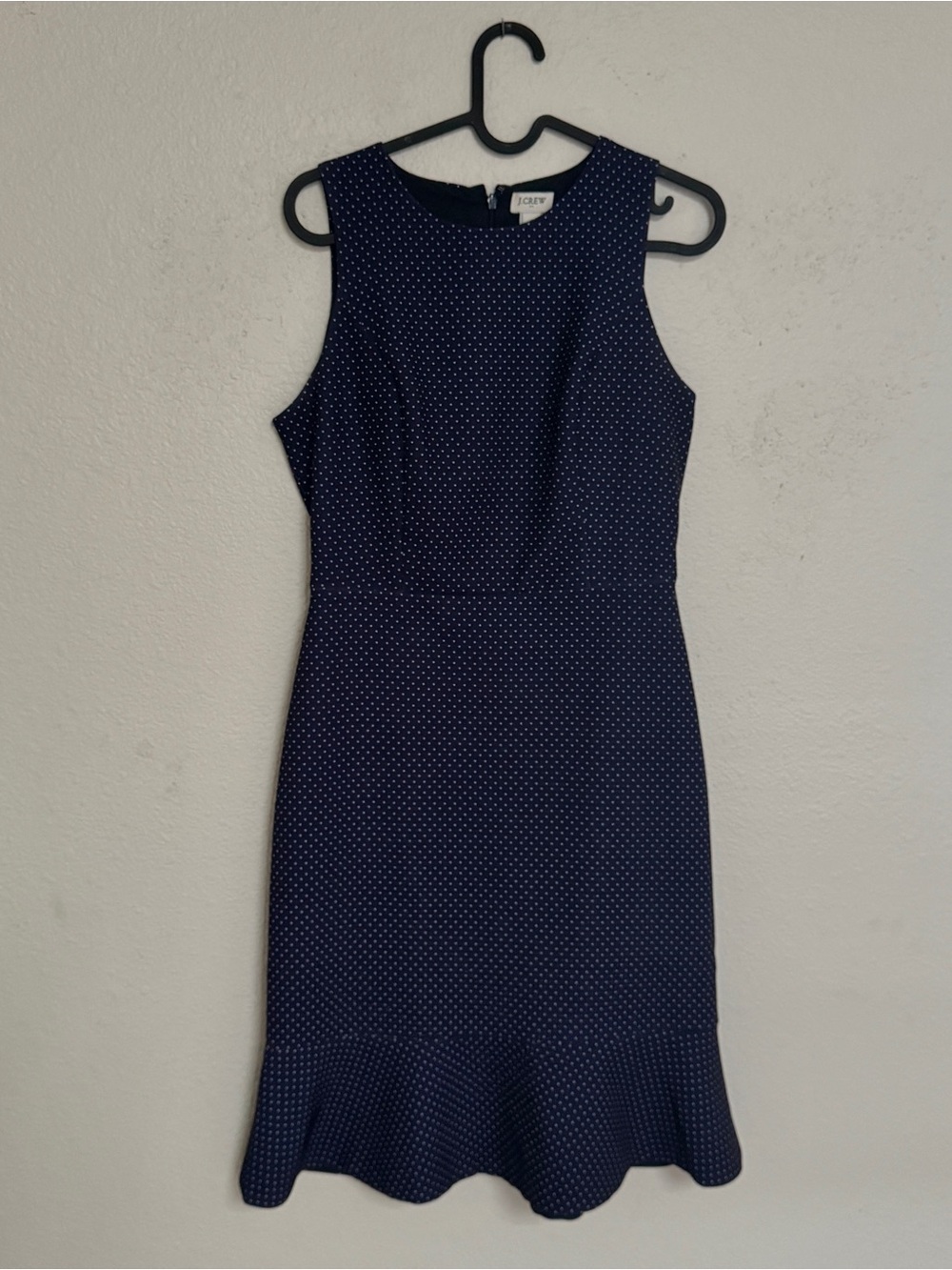 J. Crew Navy Blue Polka Dot Sleeveless Mini Dress - Picture 2 of 6